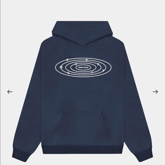 Madhappy Tops - MADHAPPY LIMITED® INNER PEACE HERITAGE HOODIE - MIDNIGHT